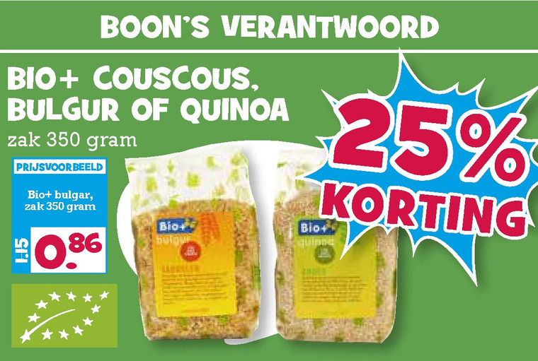 Bio Plus   couscous, bulgur folder aanbieding bij  Boons Markt - details