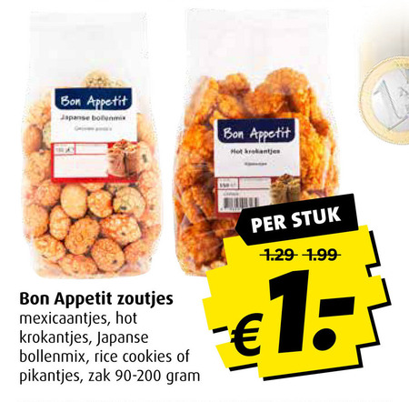 Bon Appetit   rijstzoutjes folder aanbieding bij  Boni - details