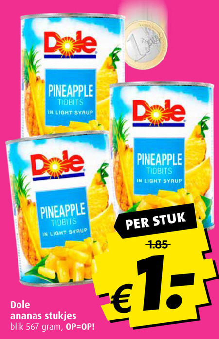 Dole   ananas uit blik folder aanbieding bij  Boni - details