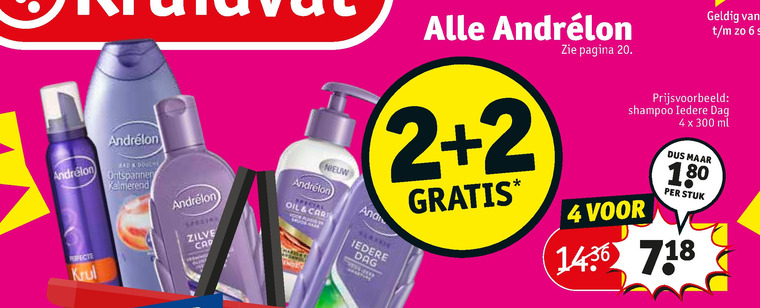 Andrelon   douchegel, shampoo folder aanbieding bij  Kruidvat - details