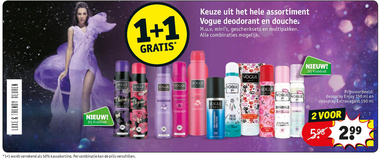 Vogue   douchegel, deodorant folder aanbieding bij  Kruidvat - details