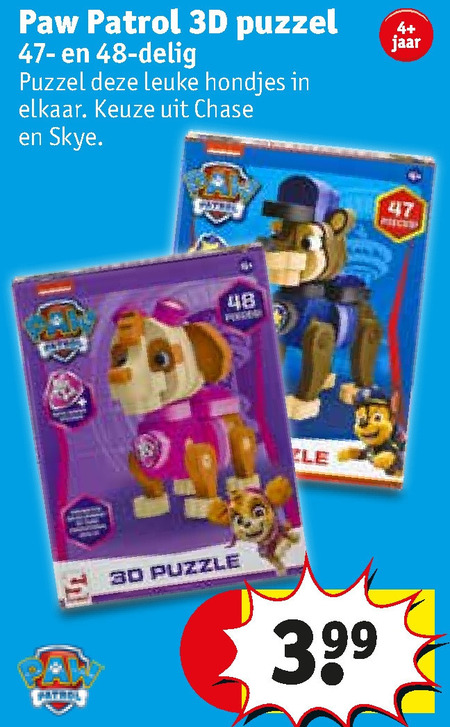 Paw 3d-puzzel folder aanbieding bij Kruidvat -