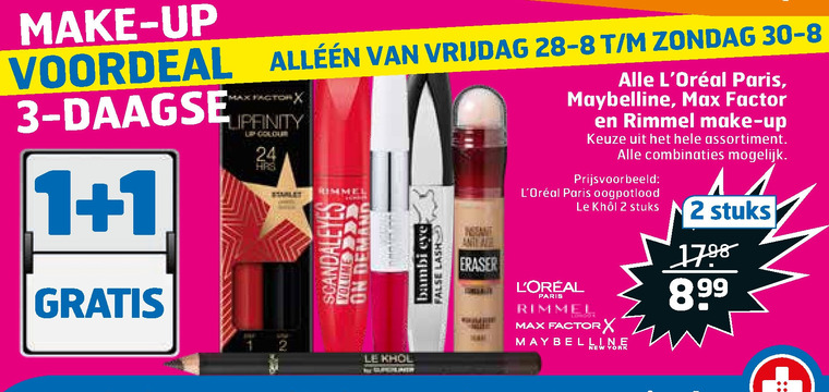 Maybelline   lipstick, cosmetica folder aanbieding bij  Trekpleister - details