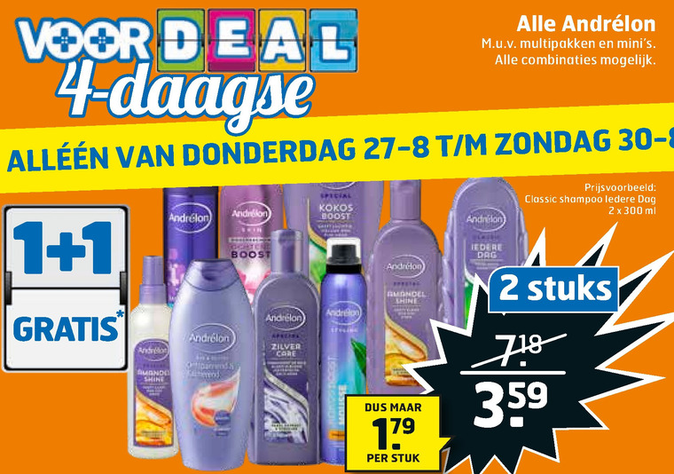 Andrelon   douchegel, shampoo folder aanbieding bij  Trekpleister - details