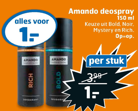 Amando   deodorant folder aanbieding bij  Trekpleister - details