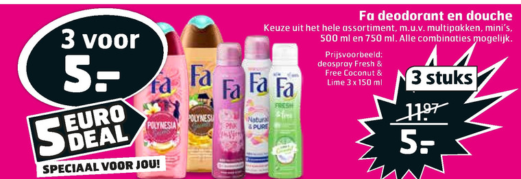 Fa   deodorant, douchegel folder aanbieding bij  Trekpleister - details