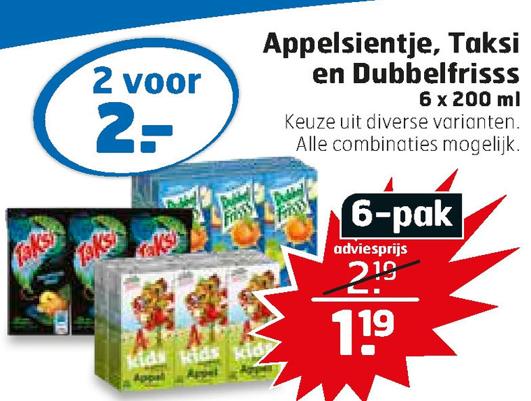 Taksi   fruitdrank folder aanbieding bij  Trekpleister - details