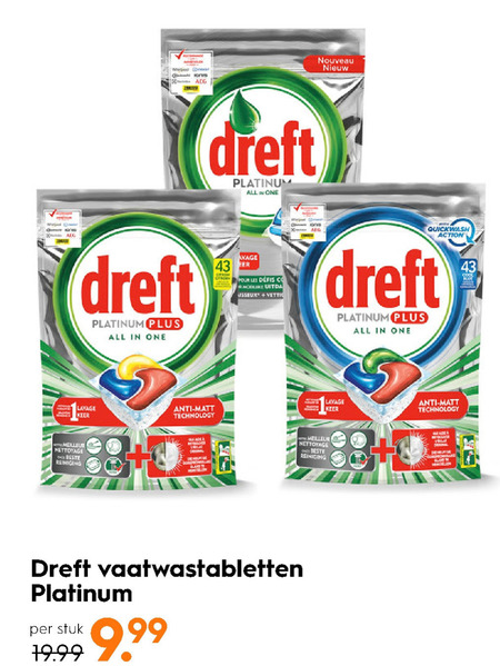 Dreft   vaatwasmiddel folder aanbieding bij  Blokker - details