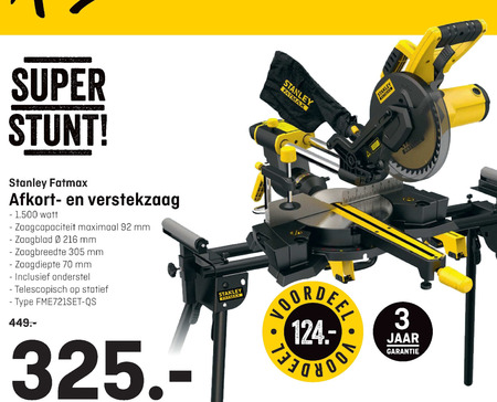 Stanley afkortzaag, folder aanbieding bij Hubo - details