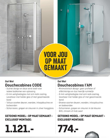 Get Wet   douchecabine folder aanbieding bij  Hubo - details