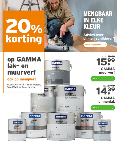 Gamma Huismerk   mengverf, lak folder aanbieding bij  Gamma - details