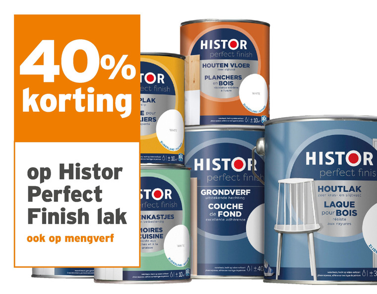 Histor   lak, mengverf folder aanbieding bij  Gamma - details