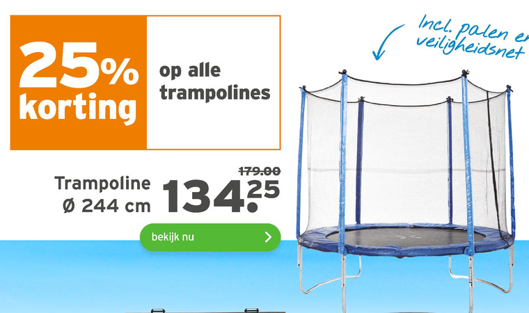 Beheer Ass bellen Alle merken trampoline folder aanbieding bij Gamma - details