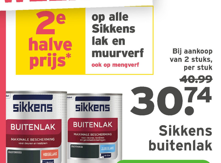 Sikkens   muurverf, lak folder aanbieding bij  Gamma - details