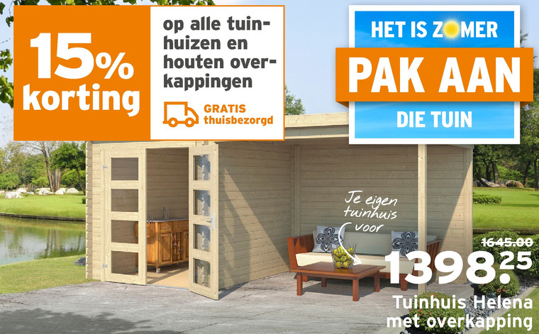 Alle merken   tuinschuur, terrasoverkapping folder aanbieding bij  Gamma - details