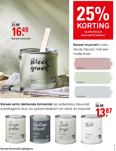 Karwei Huismerk   muurverf, lak folder aanbieding bij  Karwei - details