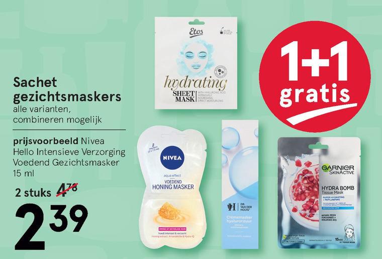 Etos Huismerk   gezichtsverzorging, gezichtsmasker folder aanbieding bij  Etos - details