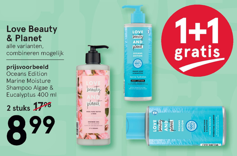 Love beauty and planet   conditioner, shampoo folder aanbieding bij  Etos - details