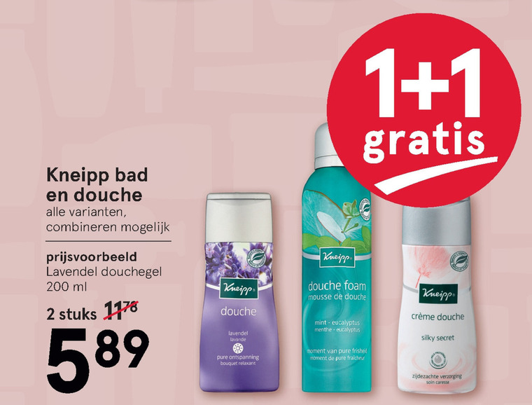 Kneipp   badolie, douchegel folder aanbieding bij  Etos - details