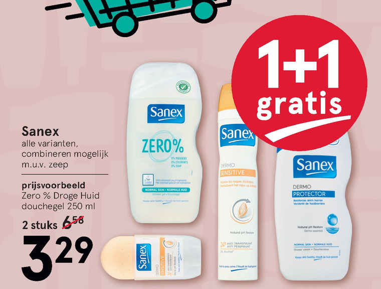 Sanex   deodorant, douchegel folder aanbieding bij  Etos - details