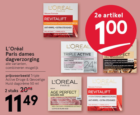 L Oreal   dagcreme, gezichtsverzorging folder aanbieding bij  Etos - details