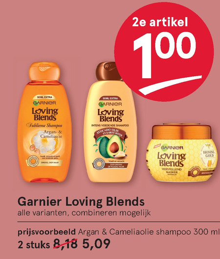 Garnier Loving Blends   shampoo, conditioner folder aanbieding bij  Etos - details