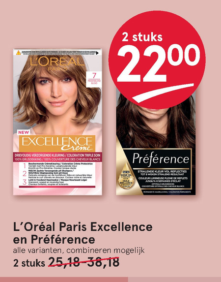 Excellence   haarkleuring folder aanbieding bij  Etos - details