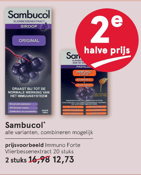 Sambucol   voedingssupplement folder aanbieding bij  Etos - details