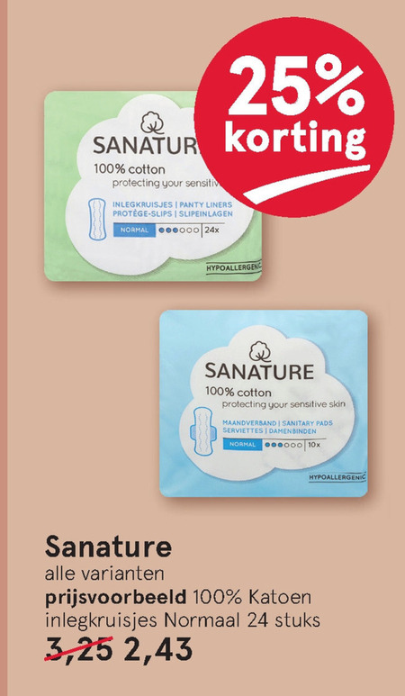 Sanature   tampons, inlegkruisjes folder aanbieding bij  Etos - details