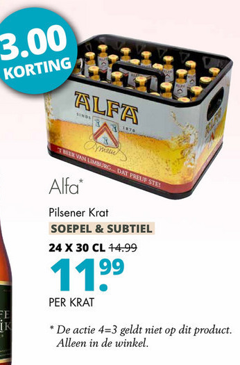 Alfa   krat bier folder aanbieding bij  Mitra - details