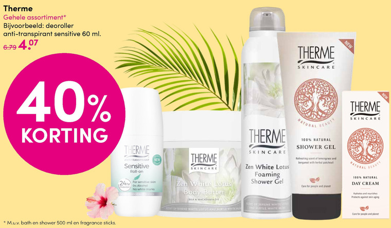 Therme   deodorant, douchegel folder aanbieding bij  DA - details