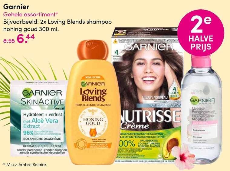 Garnier Loving Blends   haarkleuring, dagcreme folder aanbieding bij  DA - details