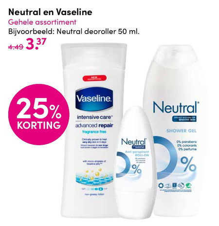 Neutral   bodylotion, deodorant folder aanbieding bij  DA - details