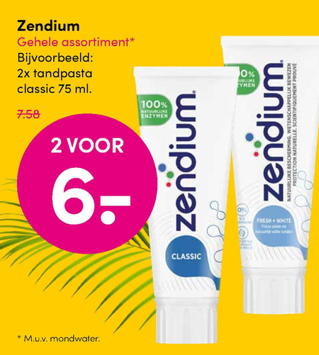 Zendium   tandpasta folder aanbieding bij  DA - details