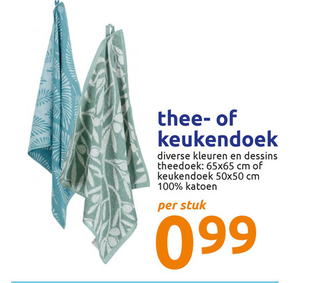 keukendoek, theedoek folder aanbieding Action - details