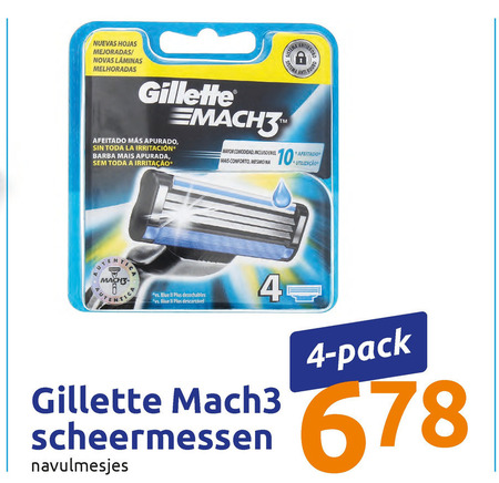 Gillette   scheermesjes folder aanbieding bij  Action - details