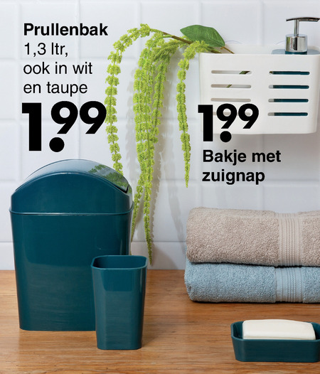 Somber Nat veteraan zeepbakje, afvalemmer folder aanbieding bij Wibra - details