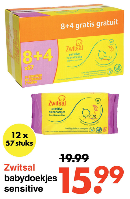 Zwitsal   billendoekjes folder aanbieding bij  Wibra - details