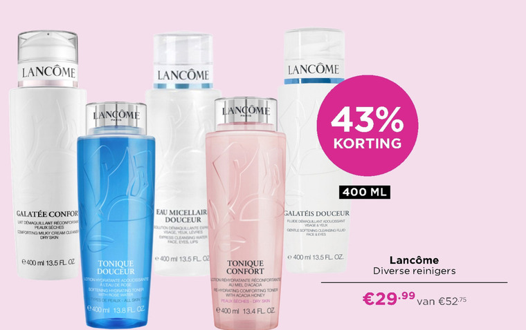 Lancome   reinigingslotion folder aanbieding bij  Ici Paris XL - details