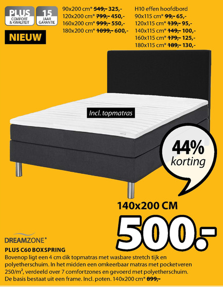 Dreamzone   boxspring folder aanbieding bij  Jysk - details