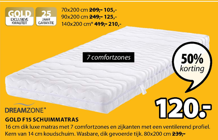 Dreamzone   matras folder aanbieding bij  Jysk - details