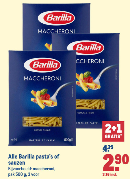 Barilla   macaroni, penne rigate folder aanbieding bij  Makro - details