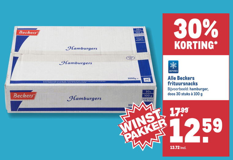 Beckers   snack, hamburger folder aanbieding bij  Makro - details