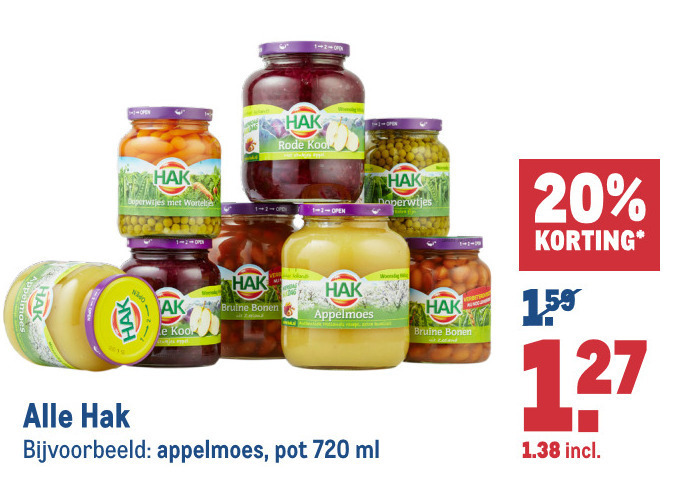 Hak   bruine bonen, appelmoes folder aanbieding bij  Makro - details