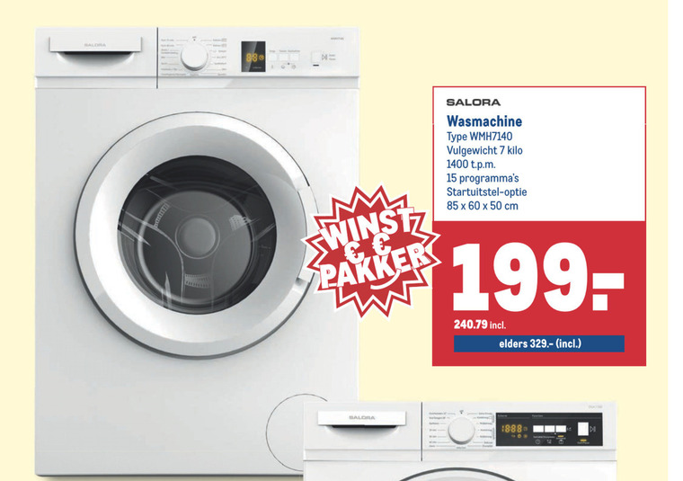 Salora   wasmachine folder aanbieding bij  Makro - details