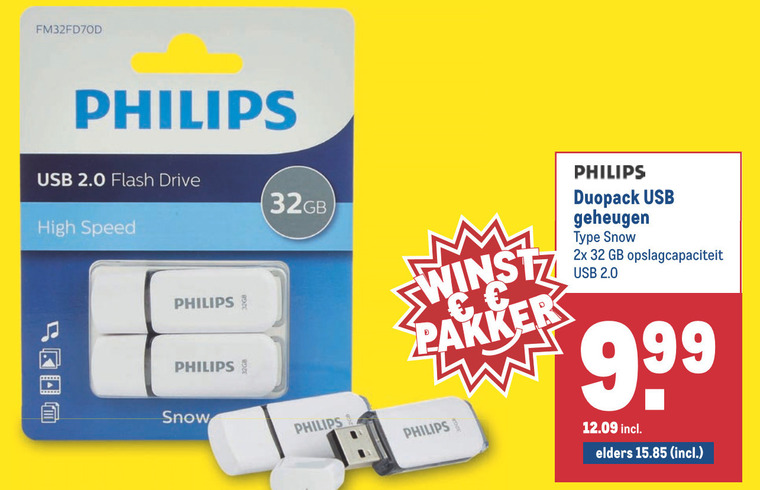 Philips   usb stick folder aanbieding bij  Makro - details