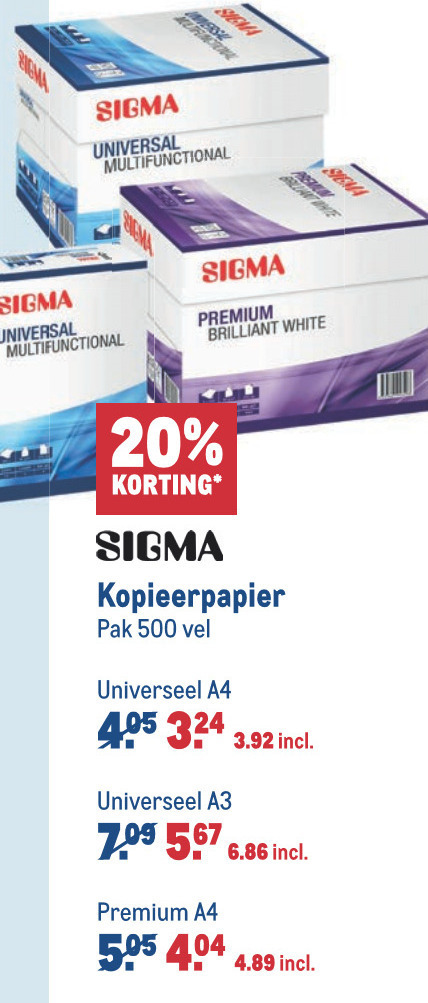 Sigma   printerpapier folder aanbieding bij  Makro - details