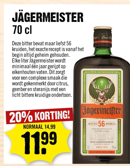 Jagermeister   kruidenbitter folder aanbieding bij  Dirck III - details