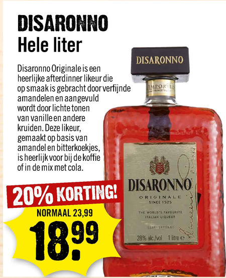 Disaronno   amaretto folder aanbieding bij  Dirck III - details