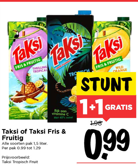 Taksi   fruitdrank folder aanbieding bij  Vomar - details